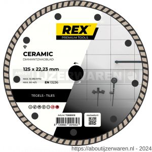 REX Ceramic diamant tegelzaagblad 125 mm asgat 22.23 mm tegels-natuursteen - W40841273 - afbeelding 1