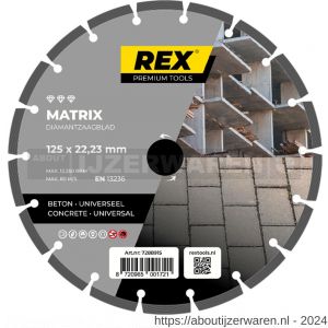 REX Matrix diamantzaagblad 125 mm asgat 22.23 mm universeel-beton - W40841268 - afbeelding 1