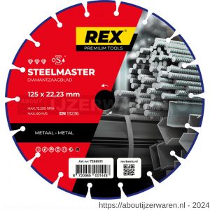 REX Steelmaster diamantzaagblad 125 mm asgat 22.23 mm metaal - W40841265 - afbeelding 1