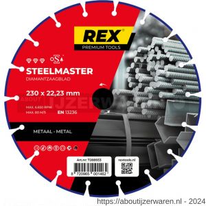 REX Steelmaster diamantzaagblad 230 mm asgat 22.23 mm metaal - W40841267 - afbeelding 1