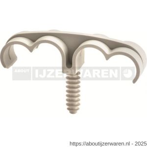 Index AB-TC buisklem met nagel voor 4 buizen 20 mm nylon - W40901931 - afbeelding 1