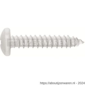 Index plaatschroef DIN 7981 HP B 3.5x9.5 mm Phillips PH 1 wit verzinkt - W40901614 - afbeelding 1