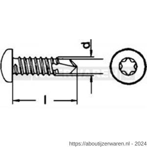 ASF boorschroef DIN 7504M 4,2x19 mm bolcilinderkop Torx T 20 RVS A2 - W40823978 - afbeelding 2