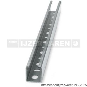 Index GP-G montagerail 27x18x1.25x2000 mm thermisch verzinkt - W40902090 - afbeelding 1