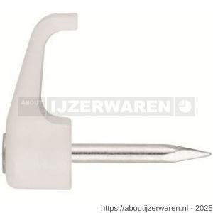 Index GR-NY BL kabelclip nagel wit voor platte kabel 2x1 mm nylon blister - W40902175 - afbeelding 1