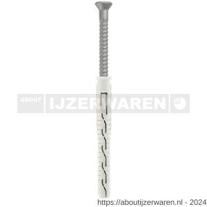 Klimas KPS-FAST-S kozijnplug nylon 12x260 mm platte kop PK Torx T 40 verzinkt ETA - W40897089 - afbeelding 2