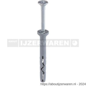 Klimas SM slagplug polyethyleen 8x160 mm platte kop PK Pozidriv PZ 2 verzinkt - W40897141 - afbeelding 1