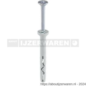 Klimas SMN slagplug nylon 8x160 mm verzonken kraag Pozidriv PZ 2 verzinkt - W40897161 - afbeelding 2