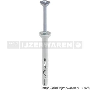 Klimas SMN slagplug nylon 10x180 mm verzonken kraag Pozidriv PZ 3 verzinkt - W40897167 - afbeelding 1