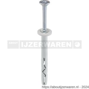 Klimas SMNK slagplug nylon 8x60 mm brede kraag Pozidriv PZ 2 verzinkt - W40897173 - afbeelding 2