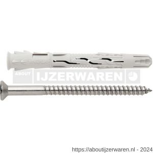 Index T-NUX A A4 kozijnplug met RVS A4 schroef verzonken kop 10x80 mm nylon ETA - W40901043 - afbeelding 1