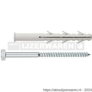 Index TC-6E kozijnplug met verzonken kop schroef 10x200 mm nylon - W40901107 - afbeelding 1