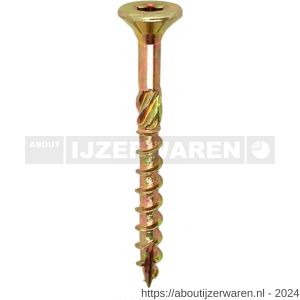 Woodies Ultimate 3,5x20/12 mm verzonken kop VK Torx T 15 geelverzinkt - W40800339 - afbeelding 1