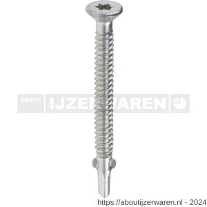 Klimas WSDST vleugelteksschroef 6.3x50 mm verzonken kop Torx T 30 verzinkt - W40897396 - afbeelding 1