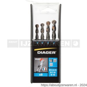 Diager granietboorset Duo 8 stuks diameter 3-10 oplopend per 1 mm - W40877204 - afbeelding 3