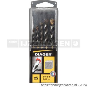 Diager Mega steenboorset 5 stuks 4-5-6-8-10 mm - W40877211 - afbeelding 3