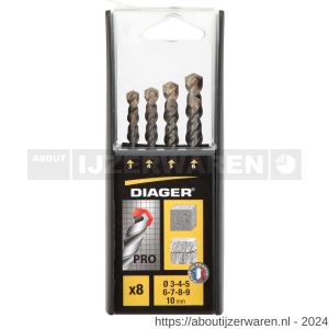 Diager Pro steenboorset 8 stuks 3-10 mm oplopend per 1 mm - W40877214 - afbeelding 3