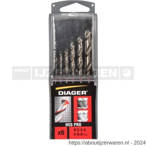 Diager HSS PRO staalborenset 6 stuks 2-3-4-5-6-8 mm - W40877195 - afbeelding 3