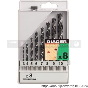 Diager houtspiraalboorset 8 stuks - W40877202 - afbeelding 3