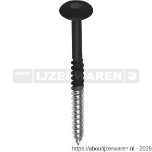 Fisinox kleurkopschroef 4,8x32 mm Torx TX 20 RVS A4 AISI 316 RAL 7021 zwartgrijs - W40883437 - afbeelding 1