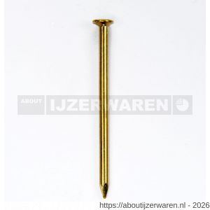 HJZ nagel 2.7x50 mm platte geruite kop messing 1 kg - W40870113 - afbeelding 1