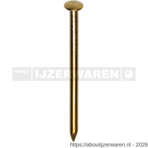 HJZ nagel 0.9x10 mm bombe kop messing 1 kg - W40870027 - afbeelding 1