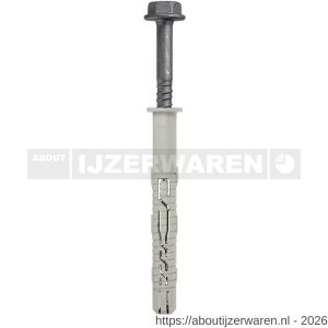 Klimas KPR-FAST-K kozijnplug nylon 12x 80 mm zeskant sleutelwijdte SW 13-Torx TX 40 verzinkt ETA - W40897109 - afbeelding 1