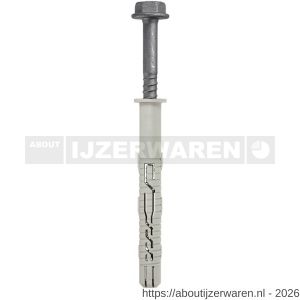 Klimas KPR-FAST-K kozijnplug nylon 14x 80 mm zeskant sleutelwijdte SW 17-Torx TX 50 verzinkt ETA - W40897120 - afbeelding 1