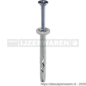 Klimas SMNK slagplug nylon 6x40 mm brede kraag Pozidriv PZ 2 verzinkt - W40897170 - afbeelding 2