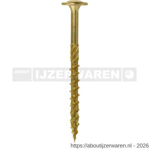 Klimas WKCP houtbouwschroef 6.0x50 mm tellerkop Torx TX 30 geelverzinkt - W40897245 - afbeelding 1