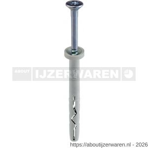 Klimas SMNKC slagplug nylon 5x25 mm cilinderkraag Pozidriv PZ 2 verzinkt - W40897176 - afbeelding 2