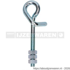 Steelies Ultimate veiligheidsschommelhaak M12x140x26 mm 3x moer verzinkt - W40867688 - afbeelding 1