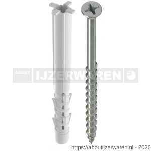 Tox Tetrafix XL universeel kozijnplug 6x65 mm met schroef - W40896051 - afbeelding 1