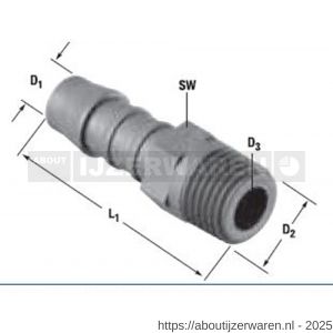 Norma slangverbinder koppeling Normaplast GES 4 M8x1 inch - W11551730 - afbeelding 1