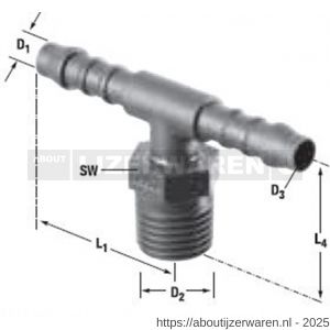 Norma slangverbinder koppeling Normaplast TES 4 M8x1 inch - W11551800 - afbeelding 1