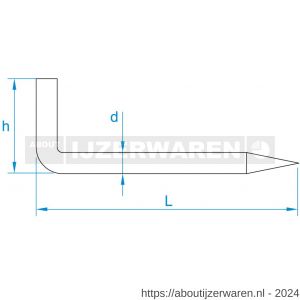 GebuVolco 004 puntduim 4.00x60 mm ijzer gegalvaniseerd - W50001345 - afbeelding 2