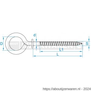 GebuVolco 008 schroefoog met borst 5.0x55 mm ijzer gegalvaniseerd - W50001492 - afbeelding 2