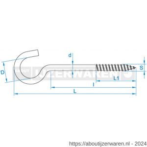 GebuVolco 011 schroefhaak 2.00x11/25 mm ijzer gegalvaniseerd - W50001464 - afbeelding 2