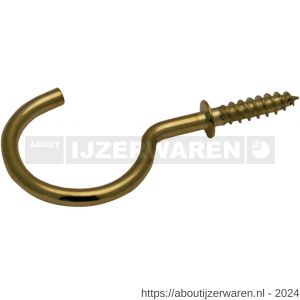 GebuVolco 021 schroefhaak met borst 2.40x20 mm ijzer vermessingd - W50001421 - afbeelding 1