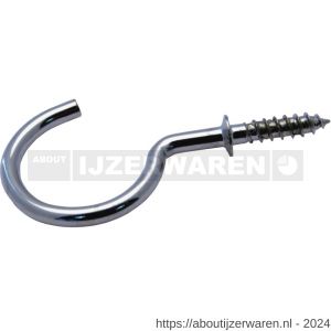 GebuVolco 021 schroefhaak met borst 3.30x30 mm ijzer vernikkeld - W50001477 - afbeelding 1