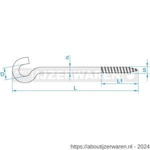 GebuVolco 024 rolhaak 4.40x90 mm ijzer gegalvaniseerd - W50001412 - afbeelding 2