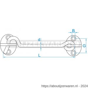 GebuVolco 057 kajuithaak 4.40x65 mm messing vernikkeld - W50001721 - afbeelding 2