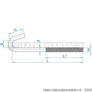 GebuVolco 083 J-haak M6x100 mm ijzer gegalvaniseerd - W50001479 - afbeelding 2