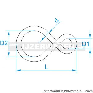 GebuVolco 106 gesloten S-haak nummer 20 1.80x22 mm ijzer vernikkeld - W50001760 - afbeelding 2