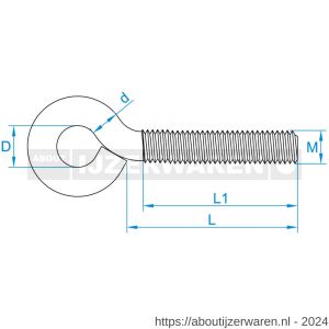 GebuVolco 111 schroefoog metrisch M6x40x10 mm ijzer gegalvaniseerd - W50001525 - afbeelding 2