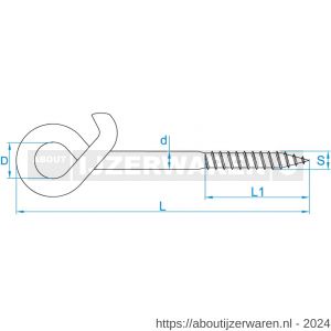 GebuVolco 117 veiligheidsschommelhaak met houtdraad 10.00x160 mm ijzer gegalvaniseerd - W50001334 - afbeelding 2