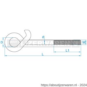 GebuVolco 118 veiligheidsschommelhaak metrisch M12x160 mm ijzer gegalvaniseerd - W50001337 - afbeelding 2