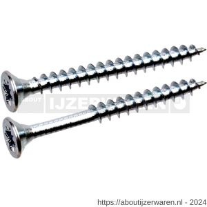 QZ 801 spaanplaatschroef platkop 5.0x20 mm Pozidriv PZ 2 staal gehard verzinkt - W50000382 - afbeelding 1