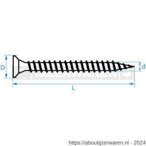 QZ 821 spaanplaatschroef platkop 4.5x40 mm Pozidriv PZ 2 RVS A2 - W50000645 - afbeelding 3