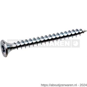 QZ 801 spaanplaatschroef platkop 4.0x12 mm Pozidriv PZ 2 staal gehard verzinkt - W50000358 - afbeelding 2